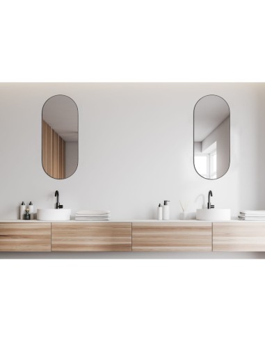 Mirrors and More  - Joséphine - Miroir ovale noir 30 x 70 cm