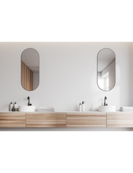 Mirrors and More  - Joséphine - Miroir ovale noir 30 x 70 cm