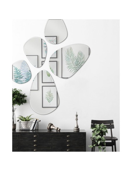 Mirrors and More - Isabella - Miroir asymétrique blanc 30x30cm