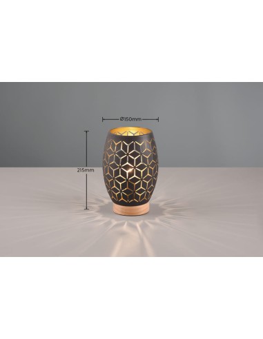 Lampe de bureau TRIO - Bidar , Métal et Bois Naturel , 28 W max , 1xE27