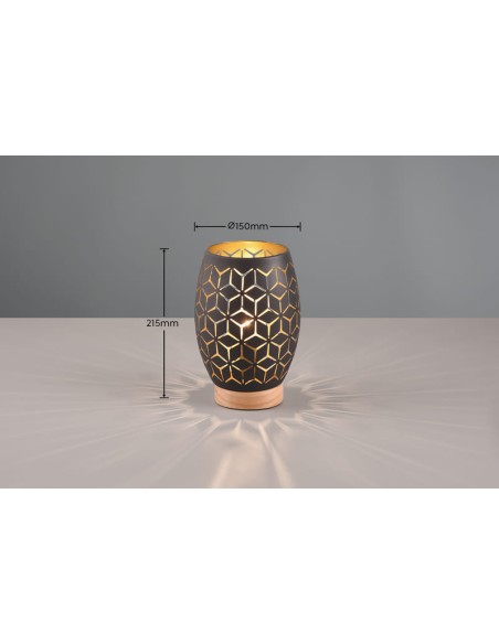 Lampe de bureau TRIO - Bidar , Métal et Bois Naturel , 28 W max , 1xE27