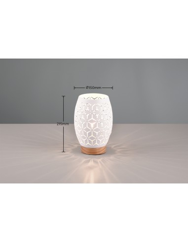 TRIO- lampe de table blanc mat BIDAR, jeu de lumière unique , E27, 28 W max