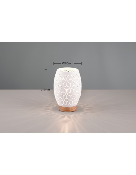TRIO- lampe de table blanc mat BIDAR, jeu de lumière unique , E27, 28 W max