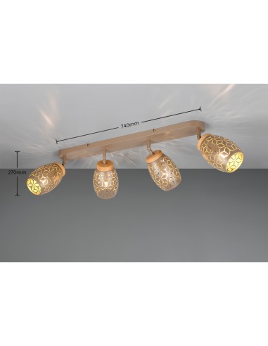 10W max , 4XE14 , Applique Bidar café de TRIO