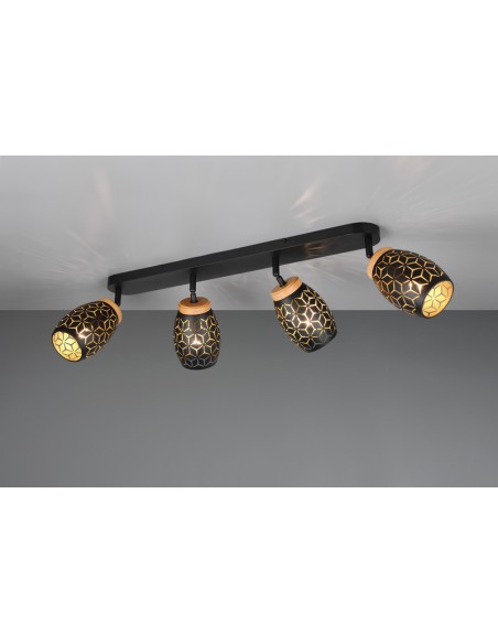Applique murale Noir et Or Bidar de la marque TRIO, 4xE14 , max 10 W