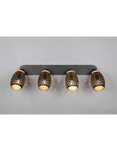 TRIO - Applique Bidar noir et or , 4xE14 , 10 W maximum