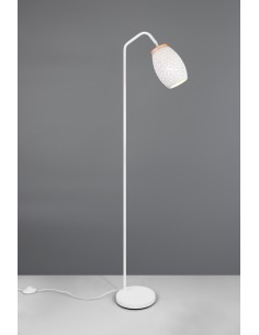 Lampadaire Bidar de TRIO en métal blanc mat  avec ampoule E27