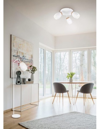 TRIO- Lampadaire Bidar IP20 en métal blanc mat  avec une puissance de 10 W max