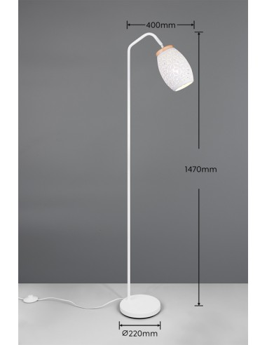 Lampadaire 10W max , blanc mat Bidar - TRIO