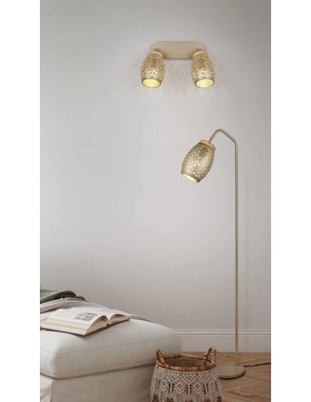 TRIO- Lampadaire Bidar IP20 en métal café avec une puissance de 10 W max