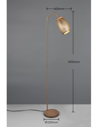 Lampadaire 10W max , couleur café Bidar - TRIO
