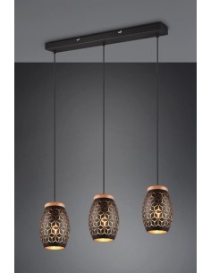 Suspension Bidar de TRIO couleur Noir et Or - IP20 ,3XE27