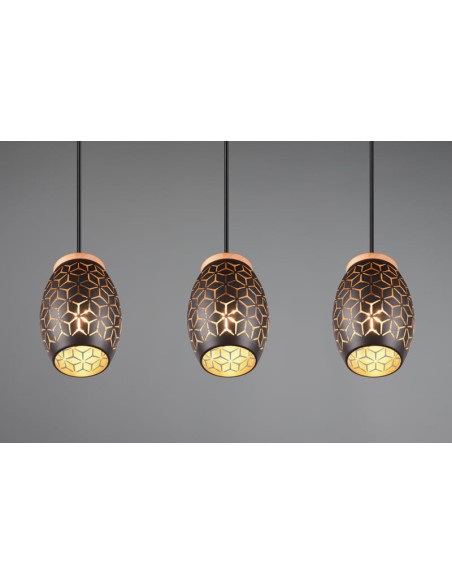 IP20, 3XE27 suspension Bidar de la marque TRIO couleur Noir et Or