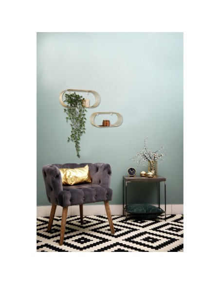 Lot de 2 étagères murales métal doré - Mirrors and More - Joyce
