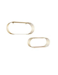 Lot de 2 étagères murales métal doré - Mirrors and More - Joyce