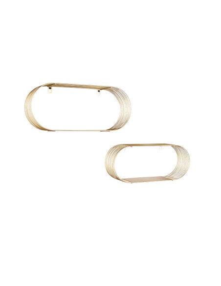 Lot de 2 étagères murales métal doré - Mirrors and More - Joyce