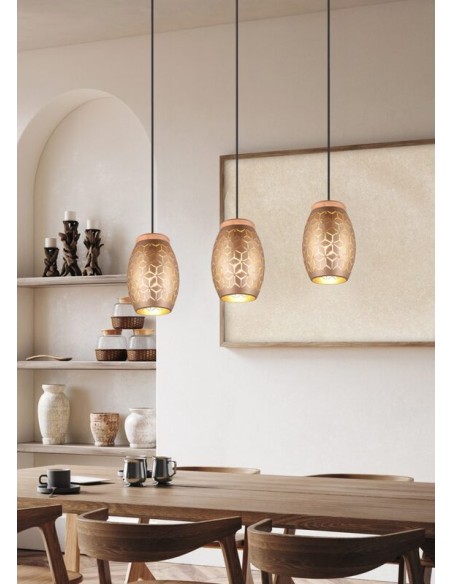 IP20, 3XE27 suspension Bidar de la marque TRIO couleur café