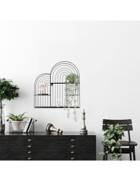 Etagère murale métal noir  - Mirrors and More - Ivanka