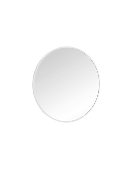 Brigid - Miroir rond blanc  diam 60 cm cadre métal - Mirrors and More