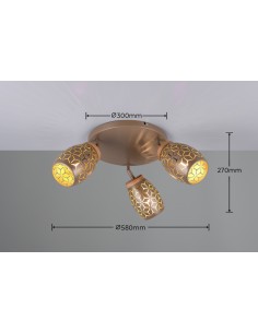 Applique Bidar -TRIO , lumière agréable, IP20, E14 2