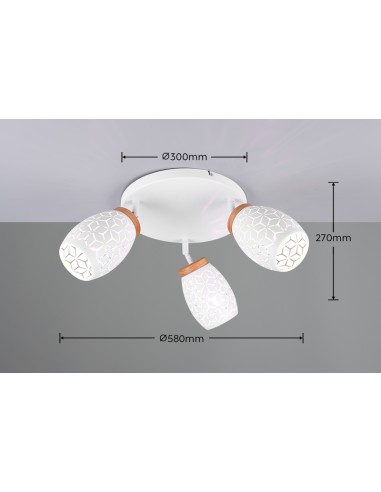 TRIO- Applique blanc mat BIDAR, jeu de lumière unique , E14, 10 W max