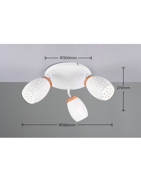 TRIO- Applique blanc mat BIDAR, jeu de lumière unique , E14, 10 W max