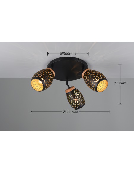 Applique Bidar -TRIO , lumière agréable, IP20, E14