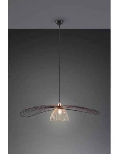 Suspension Led métal et bois culot 1xE27, 100 cm - Trio- Lauris Leluminaireled.com