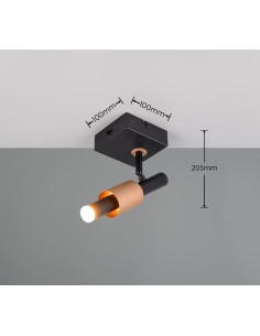 Applique Led intégrée en métal noir mat et café   - Trio - Ikaris 2