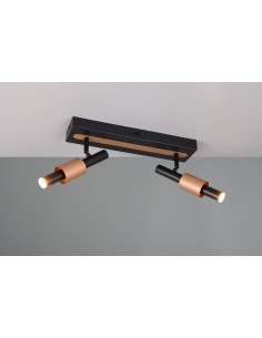 Applique Led intégrée en métal noir mat et café   - Trio - Ikaris