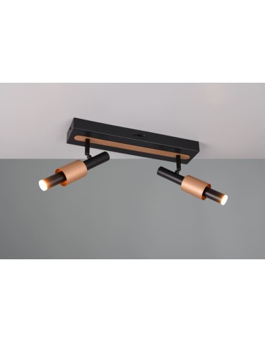 Applique Led intégrée en métal noir mat et café   - Trio - Ikaris