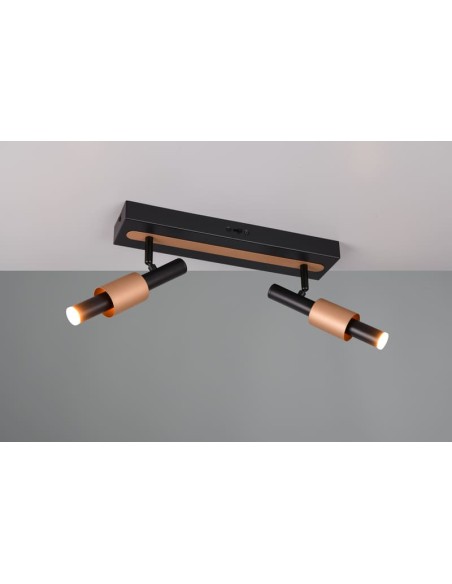 Applique Led intégrée en métal noir mat et café   - Trio - Ikaris