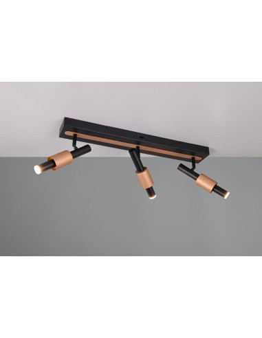 Applique Led intégrée en métal noir mat et café   - Trio - Ikaris