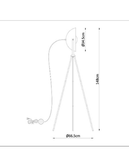 Lampadaire Led métal noir/doré Alvaro - Lucide Leluminaireled.com