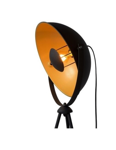 Lampadaire Led métal noir/doré Alvaro - Lucide Leluminaireled.com