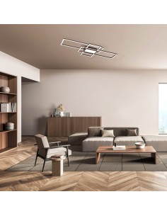 Fischer & Honsel – Setph  Plafonnier LED moderne avec variateur, éclairage réglable et design élégant en noir sable 2