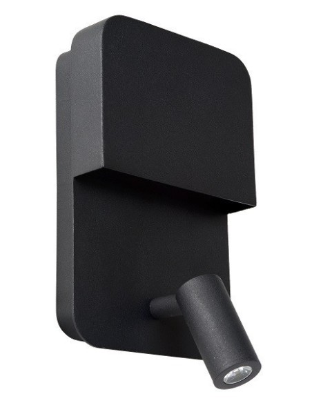 Applique murale Led 2 sources lumineuses prise USB - Lucide - Boxer Leluminaireled.com