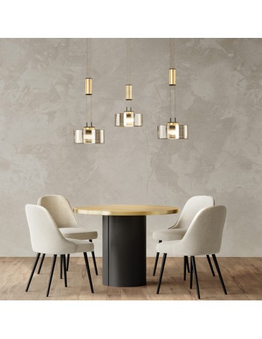 Lavin - Fischer & Honsel – Lampe suspendue design noire sable , variateur SWITCH intégré