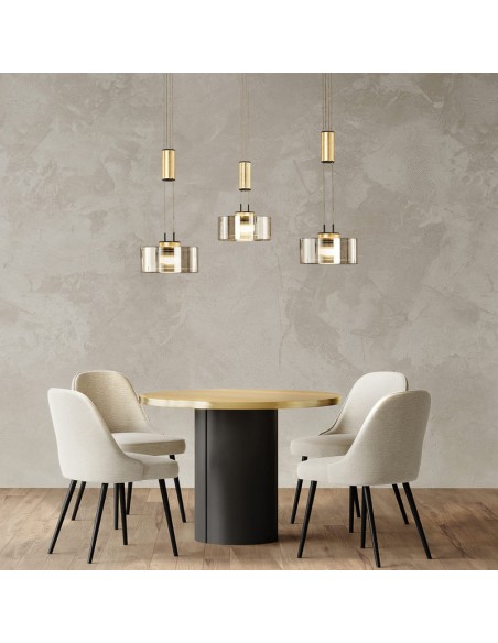 Lavin - Fischer & Honsel – Lampe suspendue design noire sable , variateur SWITCH intégré