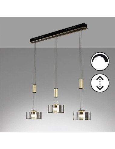 Fischer & Honsel  – Lavin  Suspension LED 3x9W, lumière chaude 2700K,