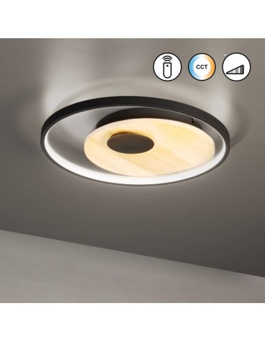 Fischer & Honsel – Marit – Plafonnier  élégant, lumière réglable en continu, design noir sable