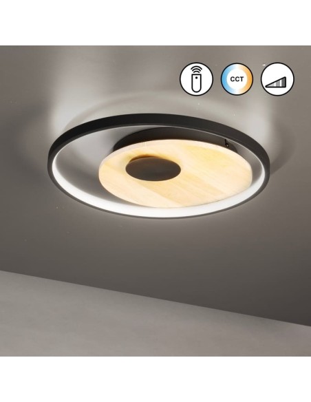 Fischer & Honsel – Marit – Plafonnier  élégant, lumière réglable en continu, design noir sable