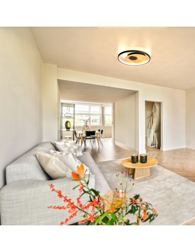 Marit - Fischer & Honsel - Plafonnier led noir sable, dimmable, IP20