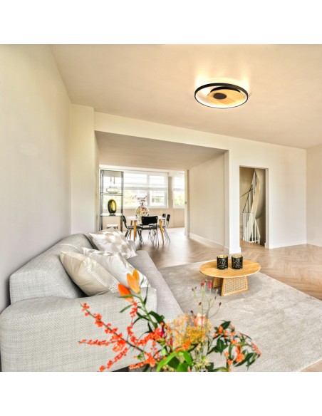 Marit - Fischer & Honsel - Plafonnier led noir sable, dimmable, IP20