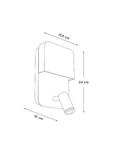Applique murale Led 2 sources lumineuses prise USB - Lucide - Boxer Leluminaireled.com