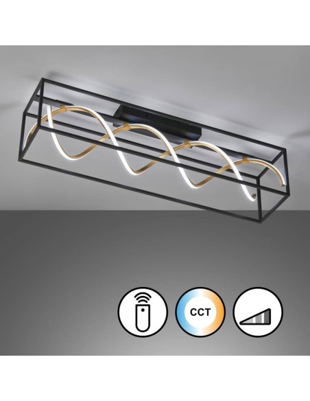 Plafonnier led ,40W 4700lm, 2700k à 6500k noir sable , dimmable - GIL