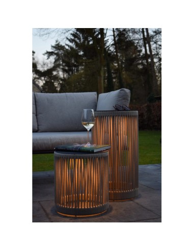 Pingi de Lucide - Lampe de table  extérieure autonome taupe - rechargeable sur prise USB