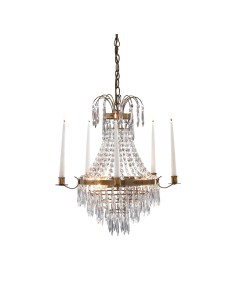Lustre Cristal 3 x E14, 40W, Laiton Antique, Verre transparent – Markslöjd – Krageholm  | Markslöjd