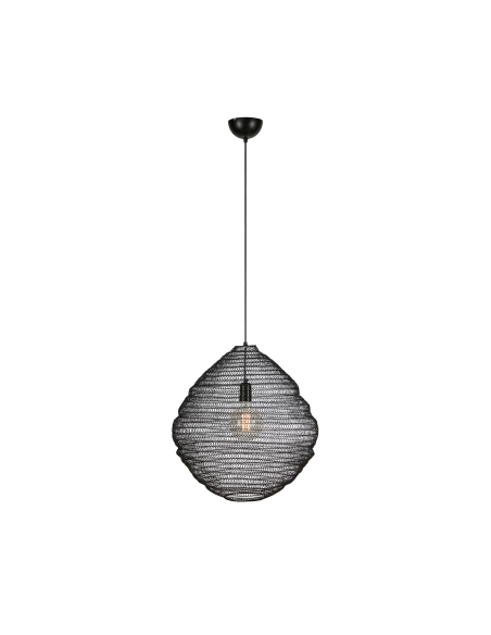 Suspension E27 40W max métal noir effet ruche – Markslöjd – Tazza intérieur | Markslöjd