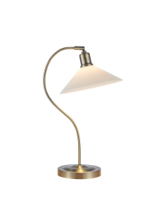 Lampe de table E27 40W IP20 blanc/laiton antique – Markslöjd – Vela intérieur | Markslöjd